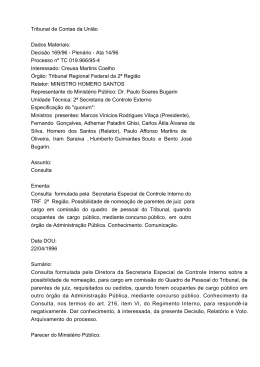 Tribunal de Contas da União Dados Materiais: Decisão 169/96