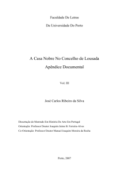 A Casa Nobre No Concelho de Lousada Ap&ecirc;ndice Documental