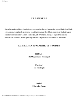 Lei Org&acirc;nica - Itanha&eacute;m Prev