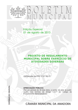 1 de agosto de 2013 - Câmara Municipal da Amadora