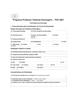 Programa Professor Visitante Estrangeiro – PVE 2007