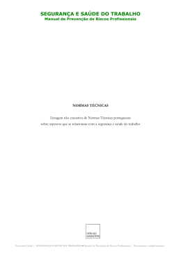 Seguran&ccedil;a e Sa&uacute;de do Trabalho - Manual de Preven&ccedil;&atilde;o de Riscos