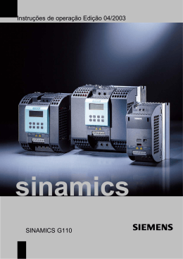 Instru&ccedil;&otilde;es de opera&ccedil;&atilde;o Edi&ccedil;&atilde;o 04/2003 SINAMICS G110
