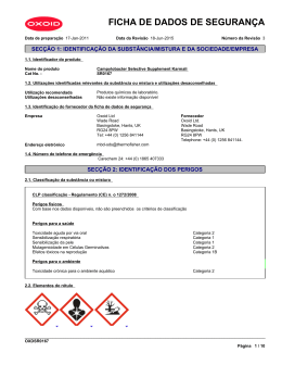 FICHA DE DADOS DE SEGURAN&Ccedil;A