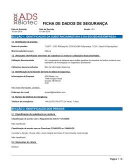 FICHA DE DADOS DE SEGURAN&Ccedil;A