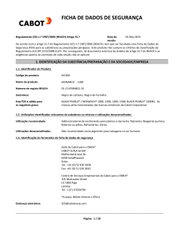FICHA DE DADOS DE SEGURAN&Ccedil;A