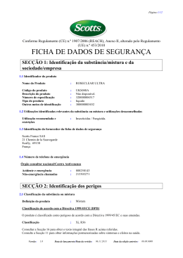 FICHA DE DADOS DE SEGURAN&Ccedil;A