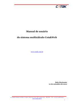 Manual de utilização do CotakWeb
