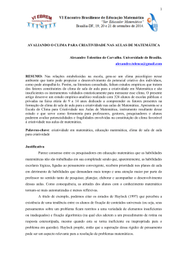 AVALIANDO O CLIMA PARA CRIATIVIDADE NAS