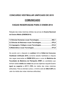 Comunicado - Vagas Reservadas para o ENEM 2014