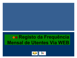 Registo da Frequ&ecirc;ncia Mensal de Utentes via Web