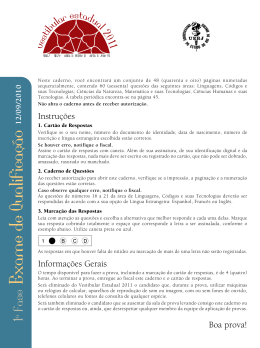 Instruções Informações Gerais Boa prova!