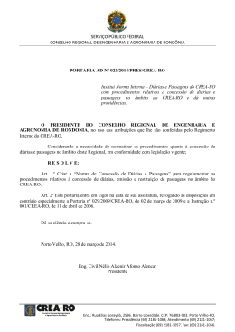SERVIÇO PÚBLICO FEDERAL CONSELHO REGIONAL - CREA-RO