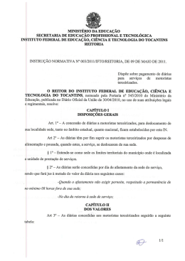 ministério da educação - Instituto Federal do Tocantins