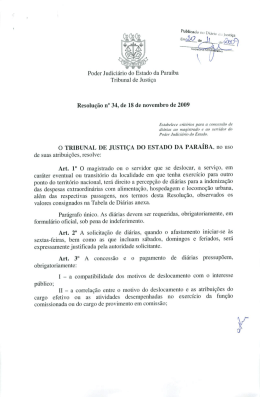 Tribunal de Justiça Resolução n" 34, de 18 de novembro de 2009