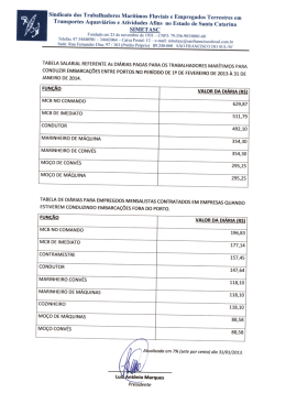 tabela di&aacute;ria de viagem 2013/ 2014