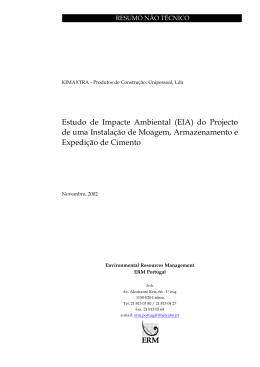 Estudo de Impacte Ambiental (EIA) do Projecto de uma Instala&ccedil;&atilde;o