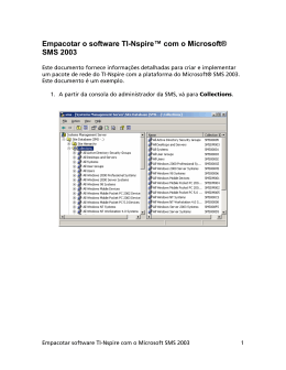 Empacotar o software TI-Nspire&trade; com o Microsoft&reg; SMS 2003