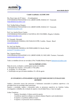 Informa&ccedil;&atilde;o para envio de trabalhos ALESDE 2010