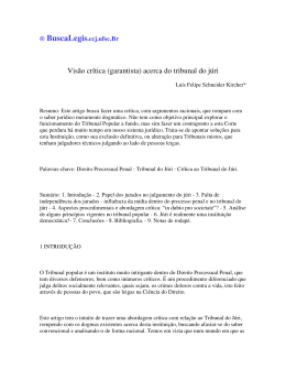 Vis&atilde;o cr&iacute;tica (garantista) acerca do tribunal do j&uacute;ri