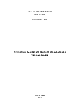 a influência da mídia nas decisões dos jurados do tribunal do júri