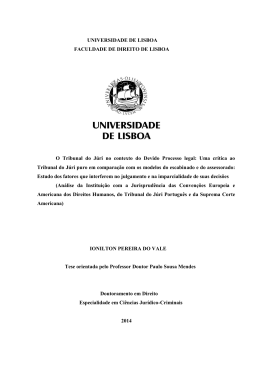 UNIVERSIDADE DE LISBOA FACULDADE DE DIREITO DE LISBOA