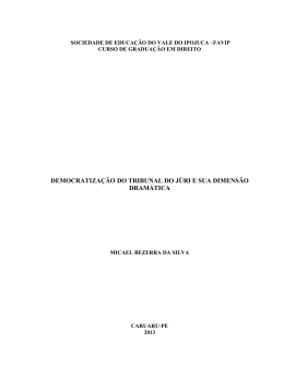 democratiza&ccedil;&atilde;o do tribunal do j&uacute;ri e sua dimens&atilde;o dram&aacute;tica