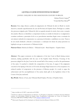 A JUSTI&Ccedil;A E O J&Uacute;RI OITOCENTISTAS NO BRASIL&bull; JUSTICE AND