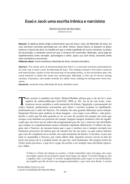 Esa&uacute; e Jac&oacute;: uma escrita ir&ocirc;nica e narcisista