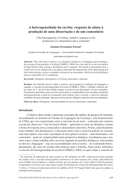 A heterogeneidade da escrita: resposta de aluno &agrave; produ&ccedil;&atilde;o