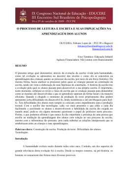o processo de leitura e escrita e suas implicações na