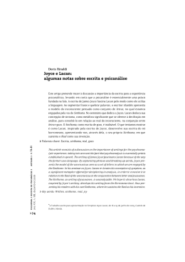 Joyce e Lacan: algumas notas sobre escrita e