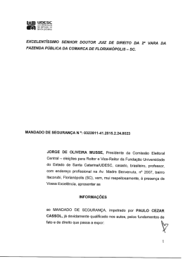 Informações do Presidente da Comissão Eleitoral ao