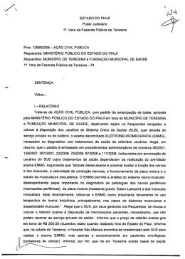 ESTADO DO PIAU&Iacute; Poder Judici&aacute;rio 1a. Vara da Fazenda P&uacute;blica