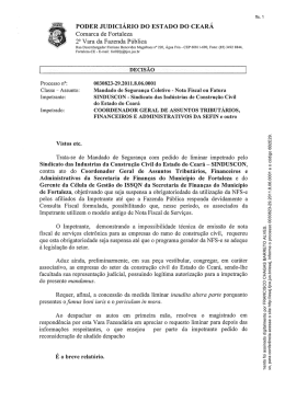PODER JUDICIÁRIO DO ESTADO DO CEARÁ - Sinduscon-CE