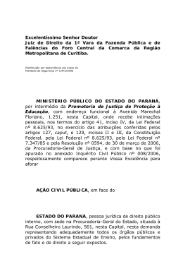 Excelent&iacute;ssimo Senhor Doutor Juiz de Direito da 1&ordf; Vara