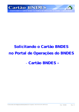 Solicitando o Cartão BNDES no Portal de Operações do