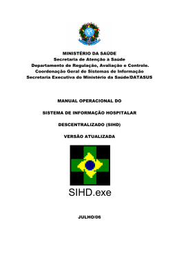 Manual SIHD - Secretaria Estadual de Saúde