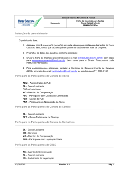 Instru&ccedil;&otilde;es de preenchimento Perfis para os