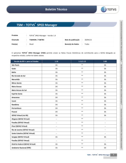 Boletim Técnico TSM – TOTVS SPED Manager