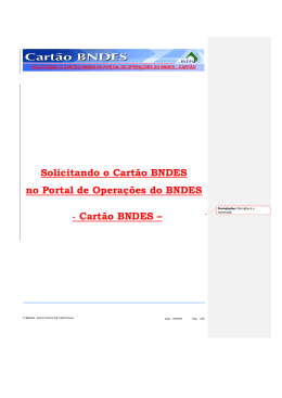 Solicitando o Cartão BNDES no Portal de Operações