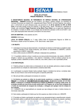 EDITAL DE LICITAÇÃO PREGÃO PRESENCIAL – Nº 053