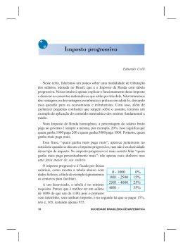 Imposto progressivo - IME-USP