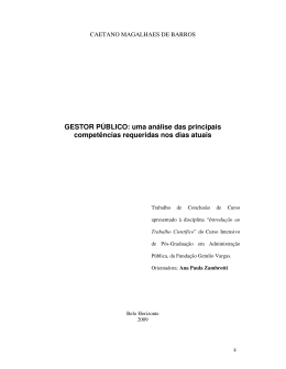 GESTOR P&Uacute;BLICO: uma an&aacute;lise das principais
