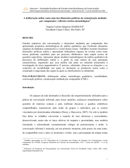 A delibera&ccedil;&atilde;o online como uma das dimens&otilde;es pol&iacute;ticas