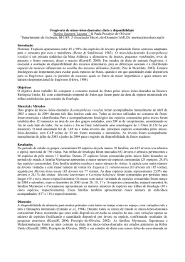 Frugivoria de micos-le&otilde;es-dourados: dieta x disponibilidade Marina