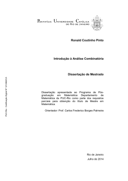 Introdu&ccedil;&atilde;o &agrave; An&aacute;lise Combinat&oacute;ria