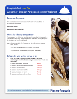 Answer Key: Brazilian Portuguese Grammar Worksheet