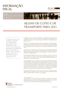 AJUDAS DE CUSTO E DE TRANSPORTE PARA 2013
