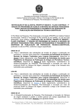 RETIFICAÇÃO DO EDITAL Nº 001/2010 – PROPI